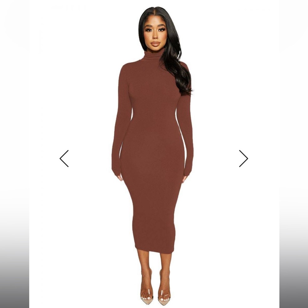 Naked wardrobe super stretchy super soft sexy but classy midi dress. L